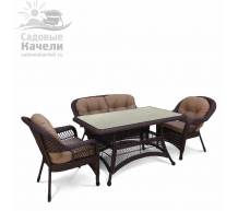 Обеденный комплект мебели T130Br/LV520BB-Brown/Beige